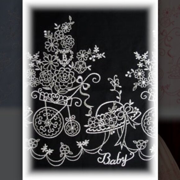 BtSSB Flower Cart Embroidery Skirt Black/White - Picture 6 of 7